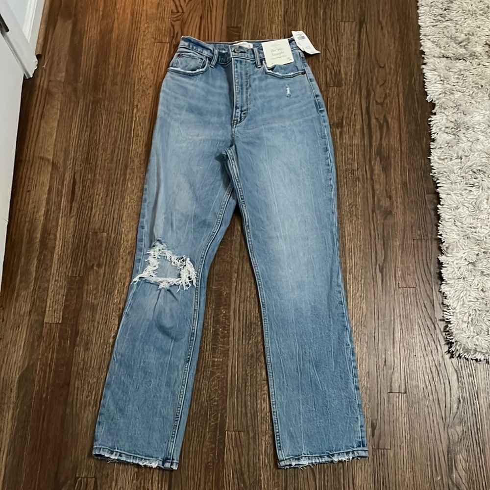 Abercrombie and Fitch 90s straight ultra high rise curve love